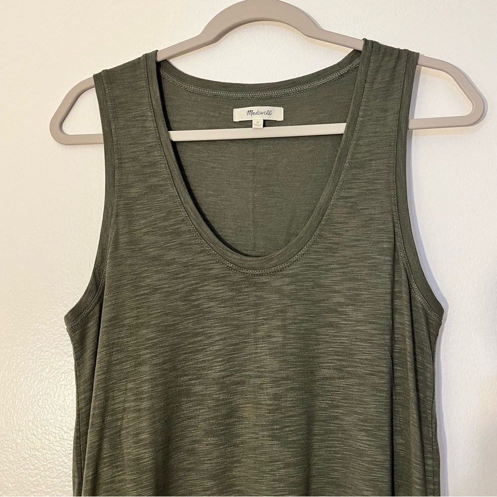 Madewell | Olive green tank midi/maxi dress Women’s size M stretch vacation - Picture 2 of 8